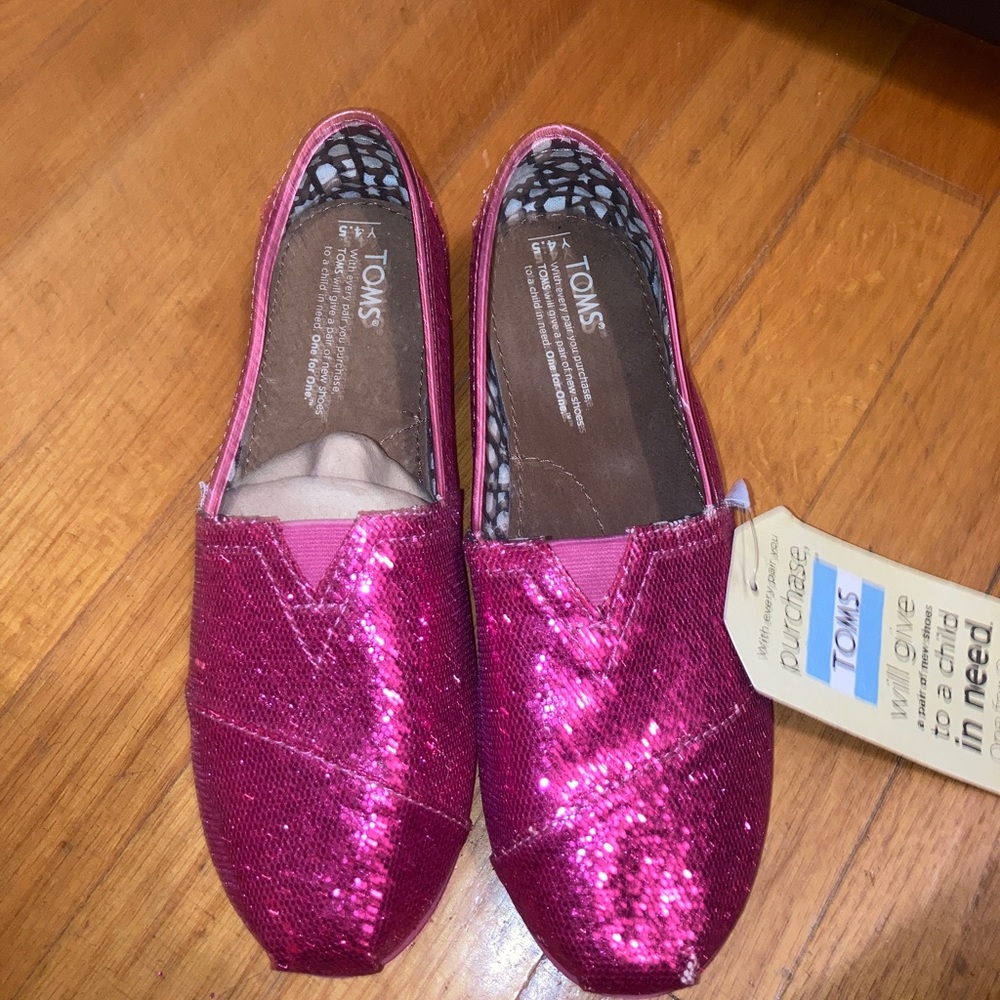 Pink glitter toms